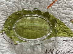 Vintage Avon, Oval,Clear Crystal Glass Dish, Heavy Glass, Jagged Edge, 5″ Long!