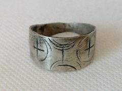 Rare Extremely Ancient Viking Ring Cross Silver Color Artifact Authentic Amazing