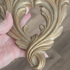 VTG Gold Sconces Wood French Style Heavy Plates Candles Decorative Items Indoor
