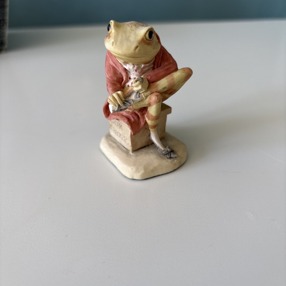 Beatrix Potter JEREMY FISHER ON TIN Border Fine Arts Resin 1991 Britain n/bx
