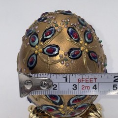 SIGNED Nannette Fenn “Eggs”traordinaire Designs Floral Faberge Inspired Egg USA