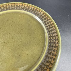 Vintage Porsgrund Dish Plate Set 2 Dishes Plates Made In Norway Green Ceramic