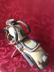 Vintage Wooden Handcrafted Motorcycle Model