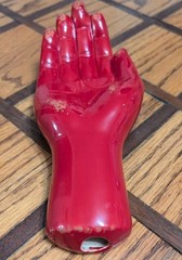 Ceramic Sculpture Red Hand And Wrist Trinket Dish” Caught Red-handed”