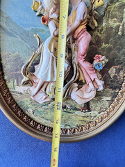 PAIR Vintage ITALIAN Empire 3-D Wall Plaques Rococo Made in Italy Victorian
