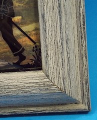 Pair Reverse Painted Silhouettes Framed Bubble Glass Small Country Boy W/Dog1930