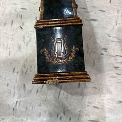Vintage Neoclassical Green & Brass Obelisks Art Decor