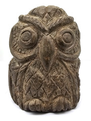 300 BC Ancient Greek Roman Statue Owl Athena Pure Stone Large Carved Artifact