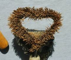 2 vintage heart shaped brushes with wooden handles for crafts or display COUNTRY