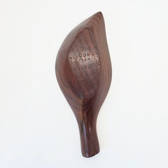 Vtg Granadillo Wood Bowl Trinket Dish Leaf Shape MCM Candy Made in Honduras READ