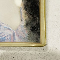 Asti Glass Pin Vanity Ring Dish Small Tray Edwardian Victorian Woman Portrait