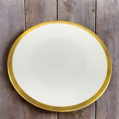 Rosenthal Germany 3680 White Gold Band Black Lines Round Plate Dish 6 Inch Set 6