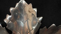 Cast Aluminum 🍇 Grape Leaf 🍇 Serving Tray, Large 12.75″ Beautiful Condition.