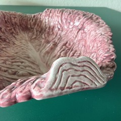 Medium Fitz & Floyd FF Pink Lettuce/Cabbage Leaf Serving Bowl