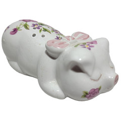 Vintage 1978 Avon Pig Ceramarte Made in Brazil Floral Potpourri Holder 5″ Long