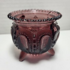 Vtg Degenhart Boyd Thumbprint Cauldron Gypsy Toothpick Candle Holder Amethyst