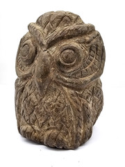 300 BC Ancient Greek Roman Statue Owl Athena Pure Stone Large Carved Artifact