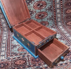 SCANDI BOX vtg swedish jewelry chest scandinavian denmark wood painting norway