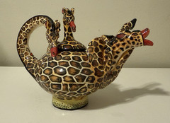 Somandla & Sthabiso signed 2009 Ardmore — rare upside-down giraffe teapot