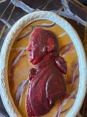 Neoclassical Faux Marble Cameo Plaque With Painted Intaglio of Josiah Wedgwood I
