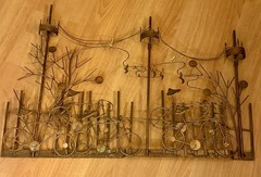 Vintage Copper Bicycle Park Wall Art