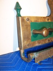 Unusual Heavy Handmade Brass & Steel Dutch Style Coat Kitchen Tack Wall Rack 23″