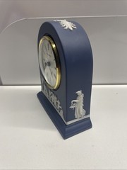 Vtg Wedgwood Jasperware Clock Neoclassical Mantle Desk Dome Blue White As Is