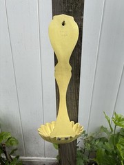 Sexton Metal Wall Yellow Ladle Home Decor Planter, Bird Feeder, Kitchen Decor