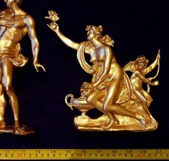 FRENCH ANTIQUE LOUIS XIV GILT DORE RESIN WALL STATUES RELIEF MOULDING DECORATION