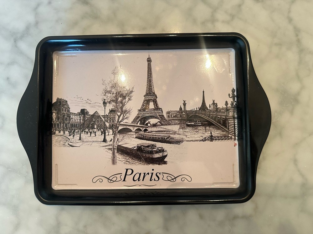 Decorative Small Metal Tray From Paris, France (Pic of Eiffel Tower) – NEW