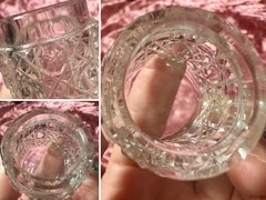 Antique Small Levi & Salaman Glass Jar Pot Sterling Silver Lid Art Nouveau 1900s