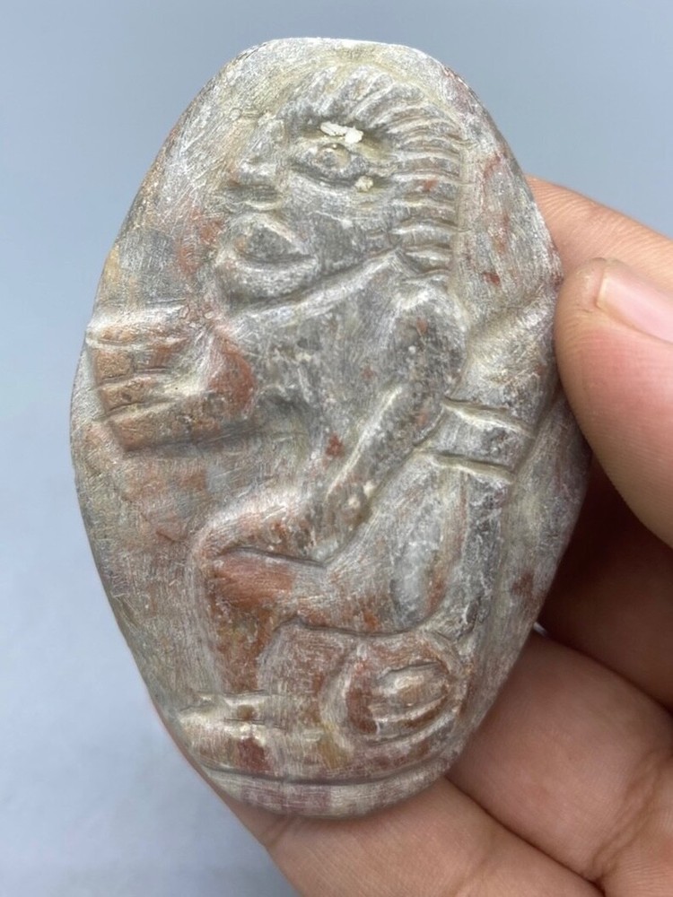 Extremely Amazing Ancient Old Natural Jasper Stone With A Figure Engraves Amulet