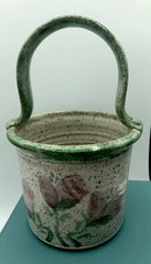 Original 😊 Parsley Artisan Pottery Magnolia Basket Fun