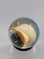 .59″ Vintage Cat Eye Hybrid Sparkler Marble- Akro Master Marble King Vitro – J62