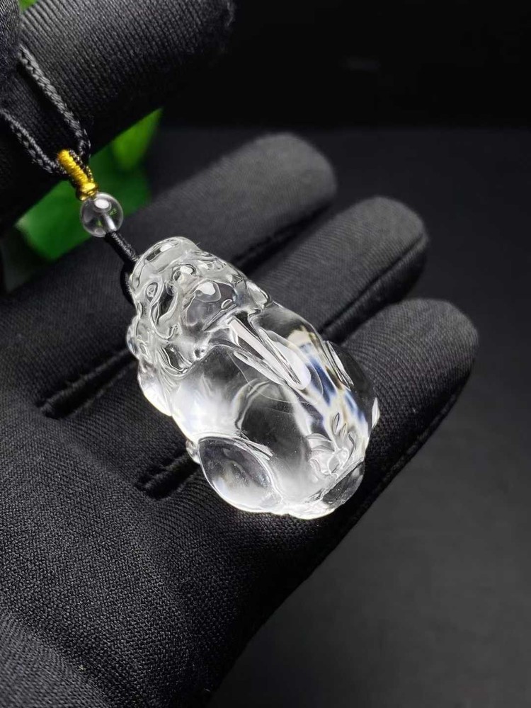 Natural White Quartz Carved Pendant