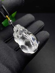 Natural White Quartz Carved Pendant