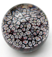 Murano Hand Blown Art Glass Millefiori Paperweight