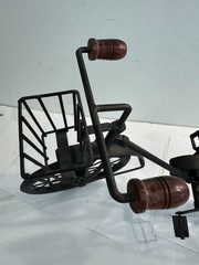 Large 19.5″ L Collectible Wooden & Wrought Iron Bicycle Model Black Vintage