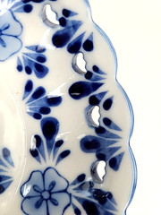 Delft Blue Bowl Trinket Dish Hand Painted Ceramic Windmill Holland Pierce work