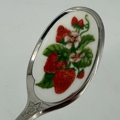 Avon 1982 Vintage Fruit Jelly Jam Spoons Stainless Steel and Enamel Set of 3
