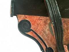 Antique Continental Neoclassical Portrait Faux Marble Wall Bracket Shelf