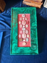 19th Century Italian Grand Tour Intaglio Collection With Painted Faux Malachite