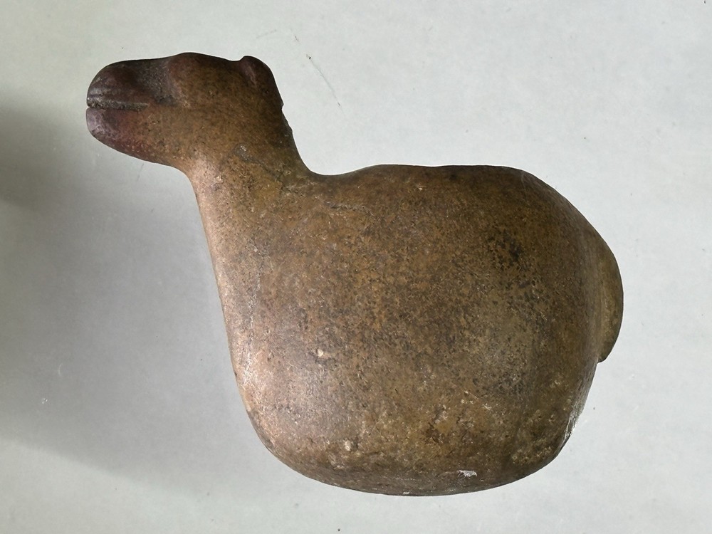 WONDERFUL PRE-COLUMBIAN CANOPA LLAMA EFFIGY VOTIVE CONTAINER FIGURE PERU