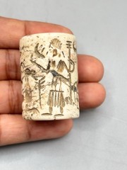 Near eastern Past Civilization Wonderfull Intaglio Carved Signet Stone Seal Bead