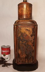 1950s FREDERICK COOPER vtg asian tea canister hollywood regency table lamp art