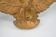 VTG Cast Aluminum Gold Painted Eagle Phoenix Bird Wall Plaque Roquet Antique 21″