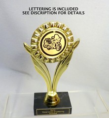 MOTORCYCLE TROPHY, BIKE AWARD, MOTORCYCLE SHOW CHOPPER WHEEL UP