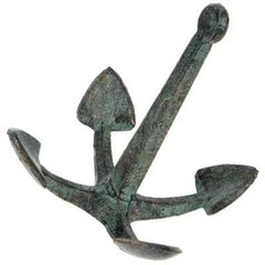 Vintage-Patina Iron Grappling Hook Anchor 4 Tines Trap Anchor Bucket Retriever