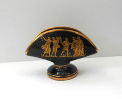 Made In Greece 24k Gold Accent Cobalt Blue Napkin / Card Holder