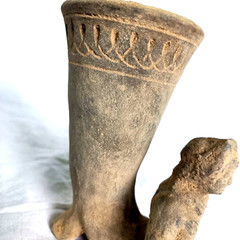 300 BC Ancient Roman Clay Terracotta Drinking Rhyton Very Rare Pottery Artifact
